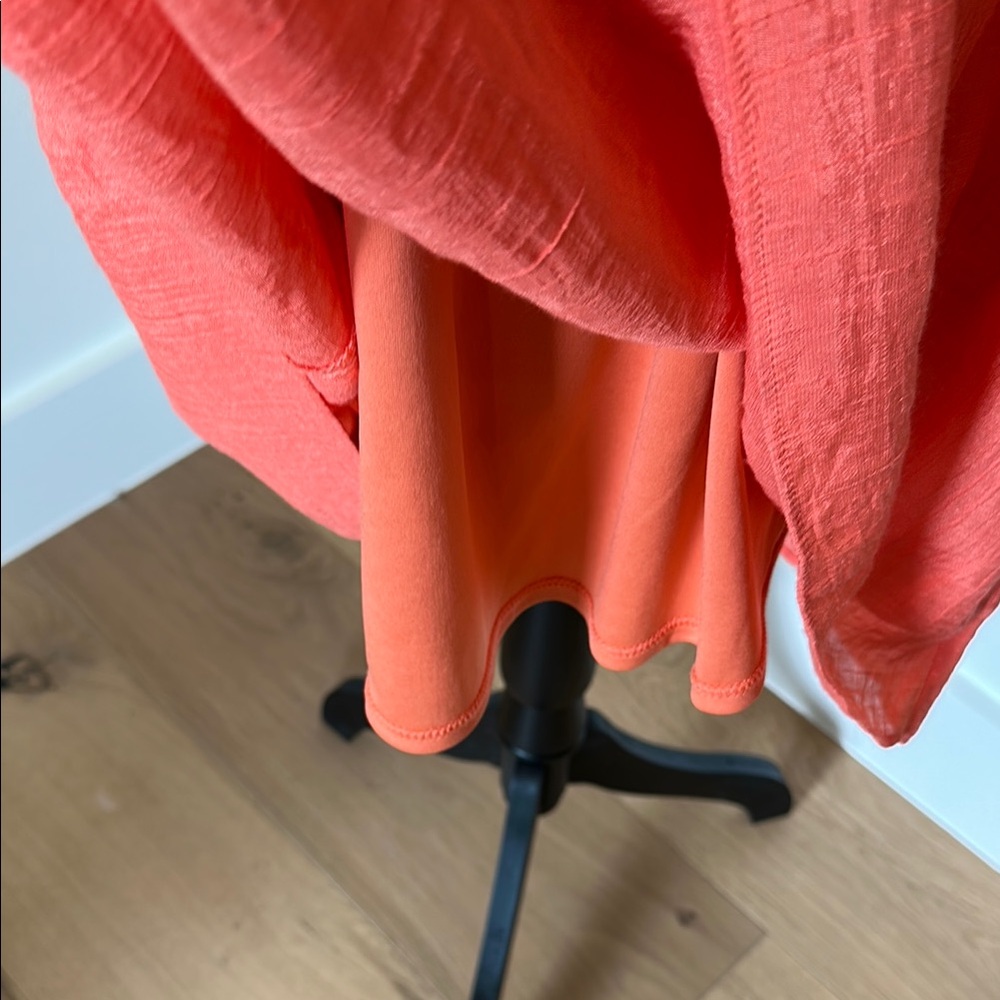 Elegant Coral Cold Shoulder Dress - Picture 7 of 12
